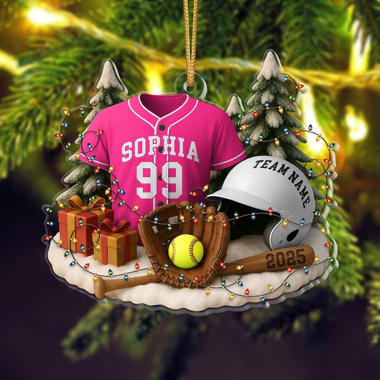Personalized Softball Ornament 2025 Custom Jersey, Team Keepsake