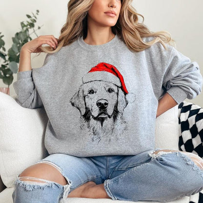 Custom Santa Paws Christmas Dog Sweatshirt, 50 Dog Breeds in Festive Santa Hat T-shirt, Dog Lover Shirt, Funny Christmas Gift Hoodie il_794xN.7332743627_sb1e.jpg