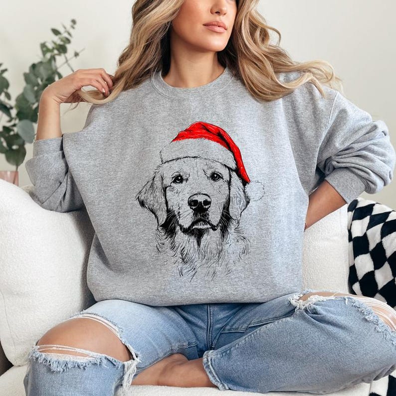 Custom Santa Paws Christmas Dog Sweatshirt, 50 Dog Breeds in Festive Santa Hat T-shirt, Dog Lover Shirt, Funny Christmas Gift Hoodie il_794xN.7332743627_sb1e.jpg