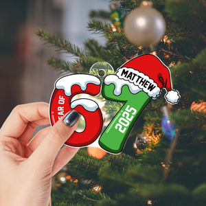 Custom Name 67 Acrylic Ornament, Six Seven Ornament, 2025 Slang Christmas, Funny Teen Grandkid Ornament, Gen Alpha Christmas Gift