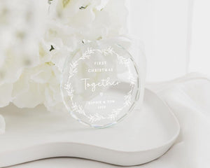First Christmas Engaged Ornament | First Christmas Engaged Crystal Keepsake Bauble | Glass Christmas Tree Bauble