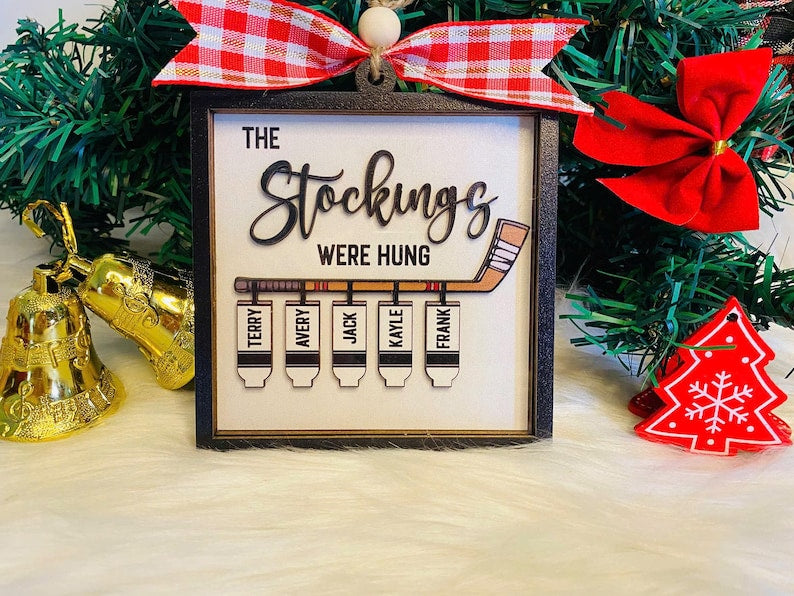 Custom Hockey Team Ornament, The Stockings Were Hung Christmas Ornament, Personalized Hockey Player Ornament, Hockey Coach or Team Gift 2025
