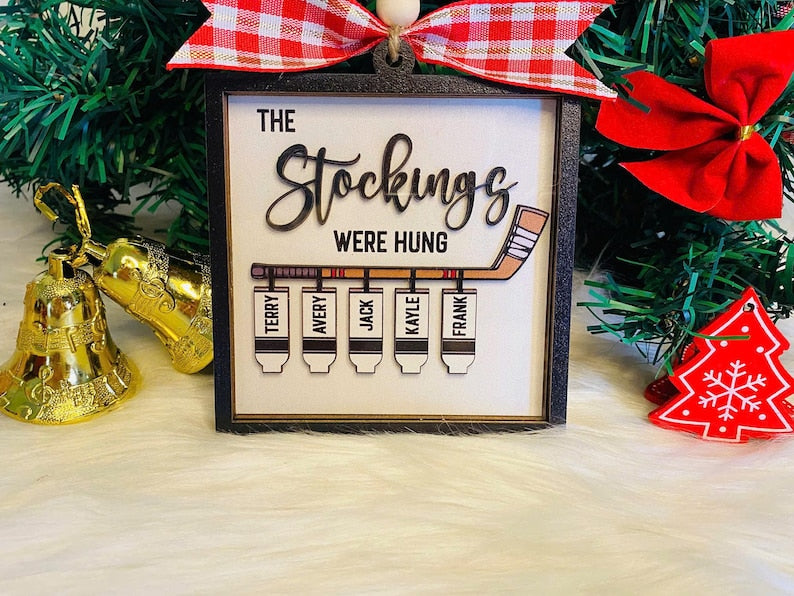 Custom Hockey Team Ornament, The Stockings Were Hung Christmas Ornament, Personalized Hockey Player Ornament, Hockey Coach or Team Gift 2025