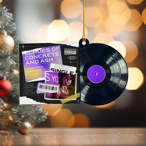 Custom Album Vinyl Record Christmas Ornament, Personalized Song Gift