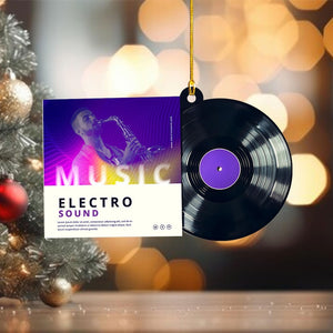 Custom Album Vinyl Record Christmas Ornament, Personalized Song Gift
