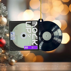 Custom Album Vinyl Record Christmas Ornament, Personalized Song Gift