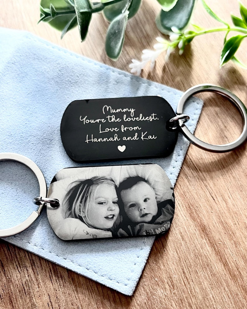 Dog Photo Keyring, Pet Photo Keychain, Engraved Custom Dog Name, In Memory of Dog, Pet Remembrance Gift, Loss of DogKeepsake, Personalised