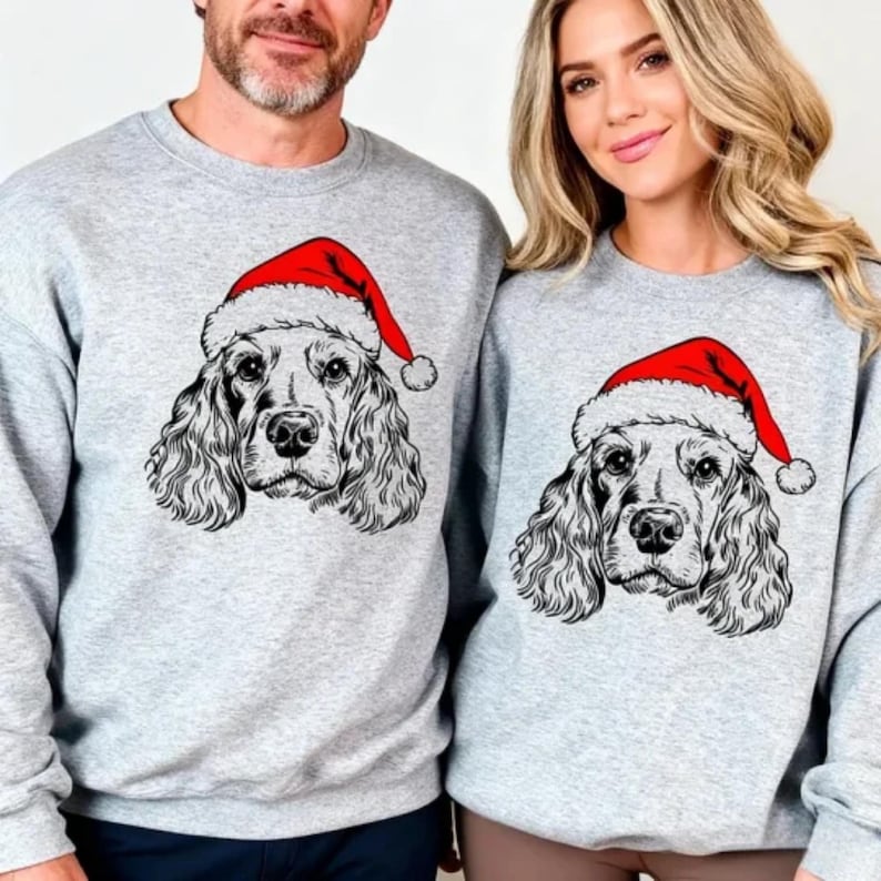 Custom Dog/ Cat Christmas Sweatshirt - Personalized Dog Santa Hat Graphic Crewneck - Dog/ Cat Lover Shirt - Funny Christmas Gift Hoodie