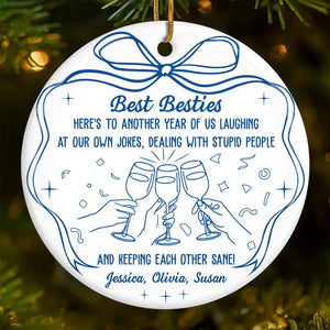 Best Friends Ornament Funny Best B*tches Christmas Gift for Besties, Personalized Ornament for Girls Night, Friendship Gift for Her