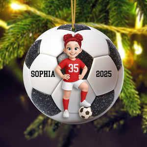 Personalized Soccer Ornament 2025 | Custom Soccer Player Christmas Ornament | Kids Sports Ornament | Soccer Ball Gift for Boys & Girls