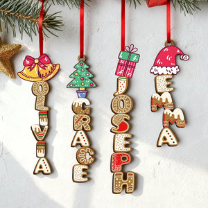 Personalized Gingerbread Alphabet Name Ornament,Christmas Tag for Stockings,Holiday Keepsake,Kids Christmas Gifts,Family Gift 2025,Xmas Gift