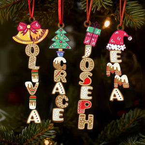 Personalized Gingerbread Alphabet Name Ornament,Christmas Tag for Stockings,Holiday Keepsake,Kids Christmas Gifts,Family Gift 2025,Xmas Gift