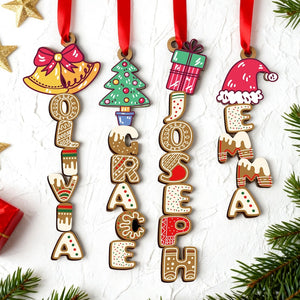 Personalized Gingerbread Alphabet Name Ornament,Christmas Tag for Stockings,Holiday Keepsake,Kids Christmas Gifts,Family Gift 2025,Xmas Gift
