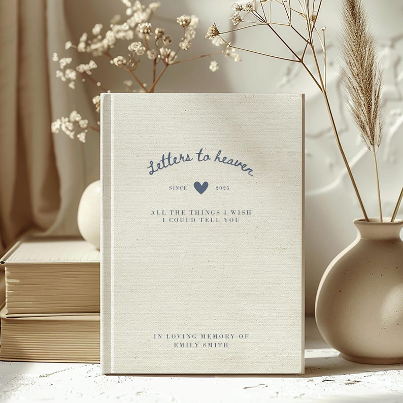 Personalized Grief Journal, Sympathy Gift For Loss Of Mother Father, Letters To Heaven In Loving Memory Gift, Memorial Gift, Condolence Gift