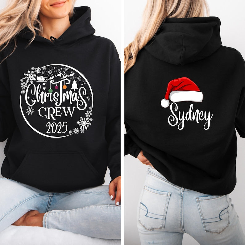 Christmas Crew Sweatshirts Personalized Matching Family Shirt , Xmas Pajamas Top, Hoodies, Sizes for everyone