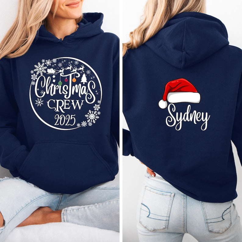 Christmas Crew Sweatshirts Personalized Matching Family Shirt , Xmas Pajamas Top, Hoodies, Sizes for everyone