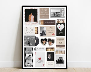 Anniversary Gift for Boyfriend or Girlfriend | Editable Matchbook Poster | Matchbox Art Print Custom Anniversary or Birthday Gift
