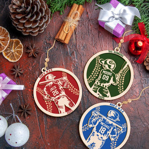 Personalize Baseball Ornament, Custom Christmas Baseball Ornament, Custom Sport Team Ornament, Custom Name Ornament