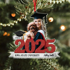 Custom Photo Graduation Ornament, Class of 2026 Photo Ornament, Senior Christmas Gifts, College High School Grad Gift, Mastered It Ornament