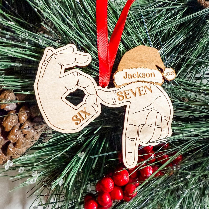 Viral 67 Ornament, Six Seven Ornament, Personalized Ornament,Gift For Teen,Funny Teen Gift, Grandkid Gift, Gen Alpha Humor, 67 Meme Ornament