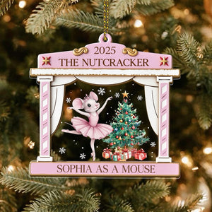 Personalized Nutcracker Mouse Ornament, Cast Member Gift Personalized with Name and Role, Ballerina Christmas Keepsake,Ballet Clara Ornament
