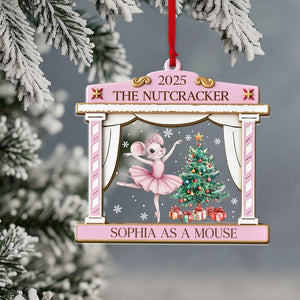 Personalized Nutcracker Mouse Ornament, Cast Member Gift Personalized with Name and Role, Ballerina Christmas Keepsake,Ballet Clara Ornament