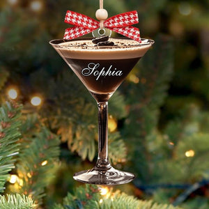 Personalized Name Espresso Martini Christmas Ornament, Espresso Martini Ornament, Espresso Martini Gift, Cocktail Lover Gift