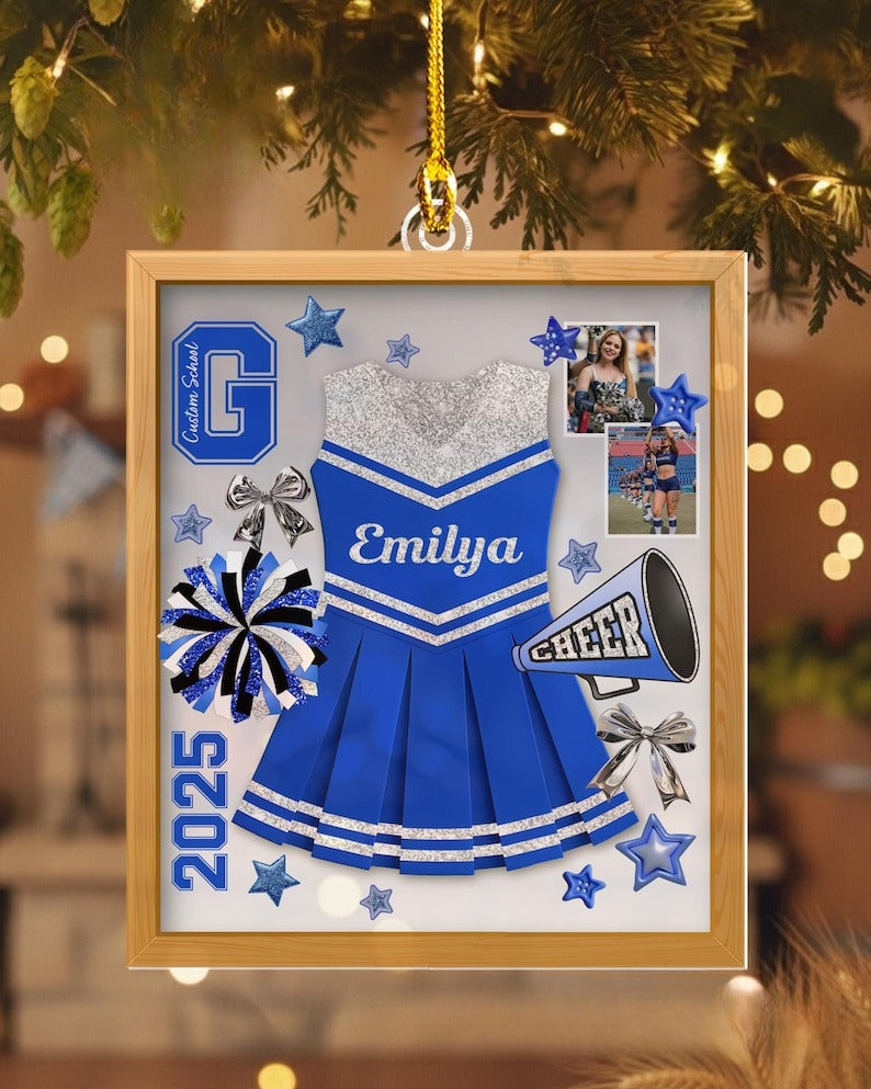 Custom Cheerleading Christmas Ornament, Cheerleader Ornament, Sport Ornament, Cheer Team Gift, Cheerleading Team Gift, Christmas Decor