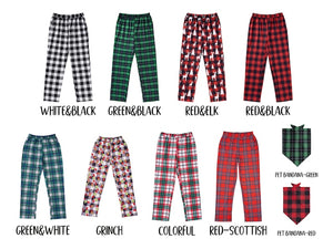 Family Christmas Pants,Xmas Pajama Pants,Matching Christmas Pj Pants,Multi Color Plaid Pants,Holiday Pants for Kids Adult,Christmas Gift