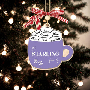 Personalized Marshmallow Mug Ornament: Custom Grandkids Family Name
