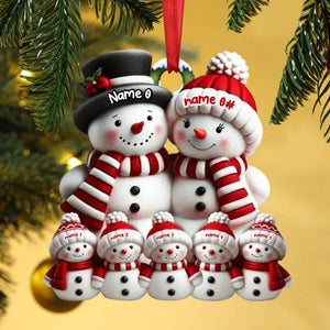 Personalized Snowman Ornament Acrylic Family Christmas Tree Decor Acrylic Snowman Family Hanging Ornament Personalized Christmas Ornaments