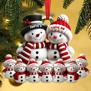 Personalized Snowman Ornament Acrylic Family Christmas Tree Decor Acrylic Snowman Family Hanging Ornament Personalized Christmas Ornaments