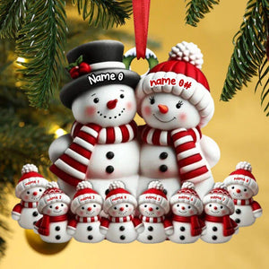 Personalized Snowman Ornament Acrylic Family Christmas Tree Decor Acrylic Snowman Family Hanging Ornament Personalized Christmas Ornaments