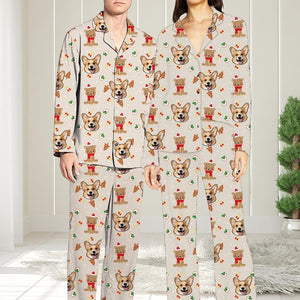 Custom Face Christmas Pajamas - Personalized Photo Pajamas with Pet or Human Face - Matching Family Christmas PJs - Holiday Gift Sleepwear