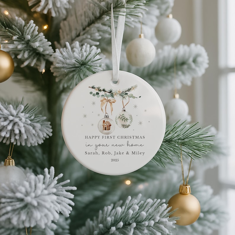 First Christmas in Your New Home Bauble | Ceramic Xmas Tree Decoration | Couple Christmas Keepsake | First Christmas New Home