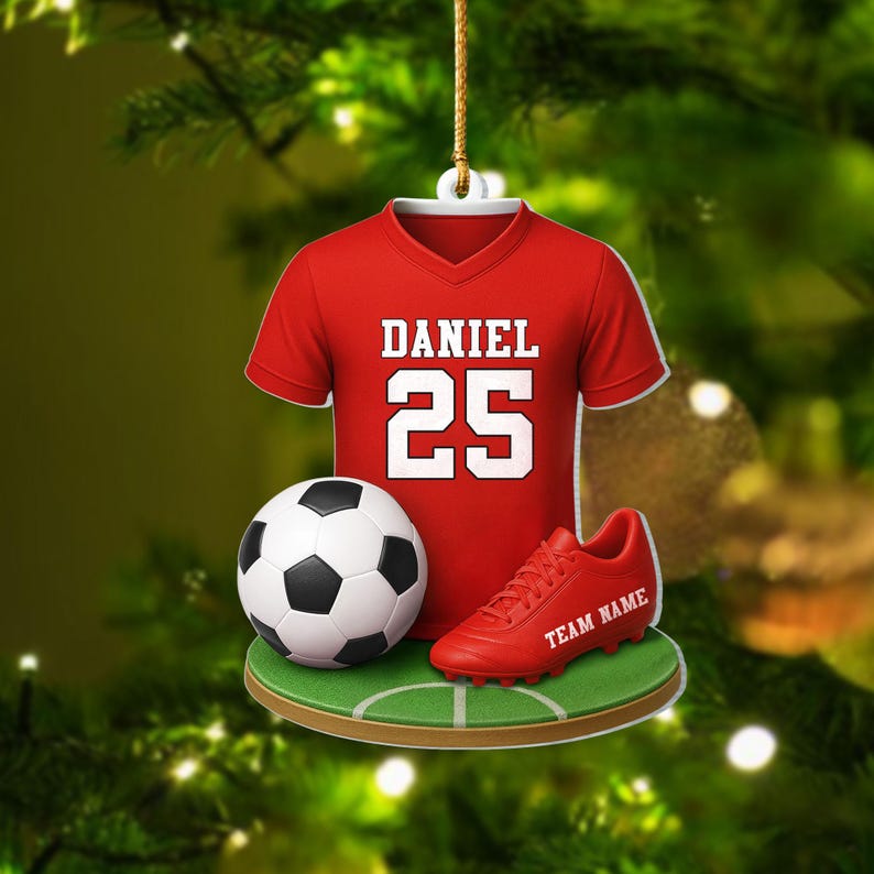 Personalized Soccer 2025 Ornament, Soccer Player Gift, Soccer Team Gift, Soccer Christmas Decoration, Sport Christmas Ornament, Gift For Son