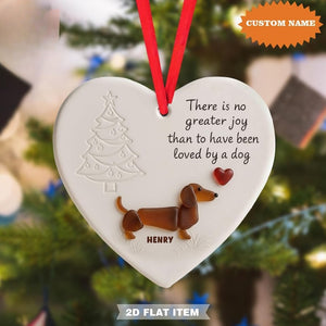 Personalized Dachshund Dog Ornament Sea Glass Heart Keepsake, Gift for Dog Lovers, Pet Memorial Keepsake