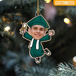 Personalized Graduation Ornament Gift, Custom Funny Face with Graduation Outfits, Class Of 2025 Ornament, Graduation Gift For Her/Him