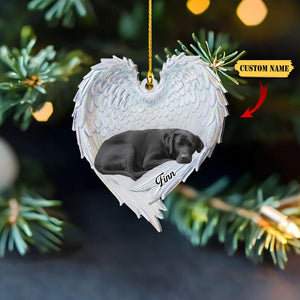 Personalized Labrador Retriever Dog Sleeping Angel Wings Ornament, Dog Christmas Ornament, Dog Car Ornament, Gift For Pet Lover