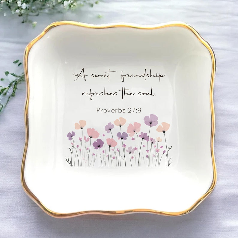 Personalized Jewelry Dish Christian Gifts For Woman Friends Friendship Gifts