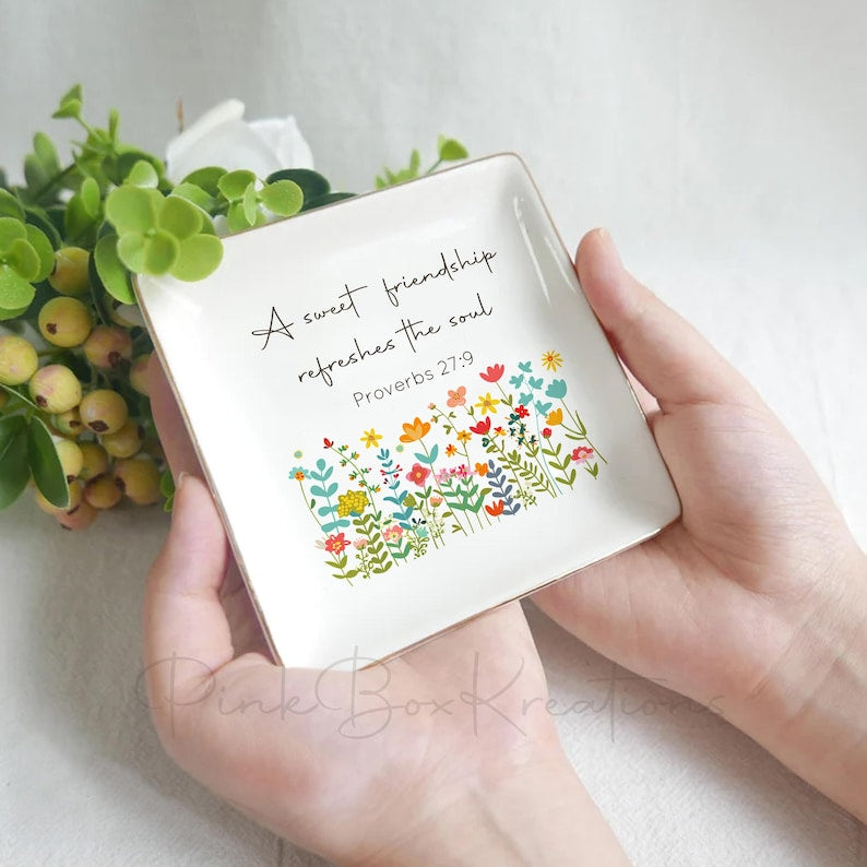 Personalized Jewelry Dish Christian Gifts For Woman Friends Friendship Gifts