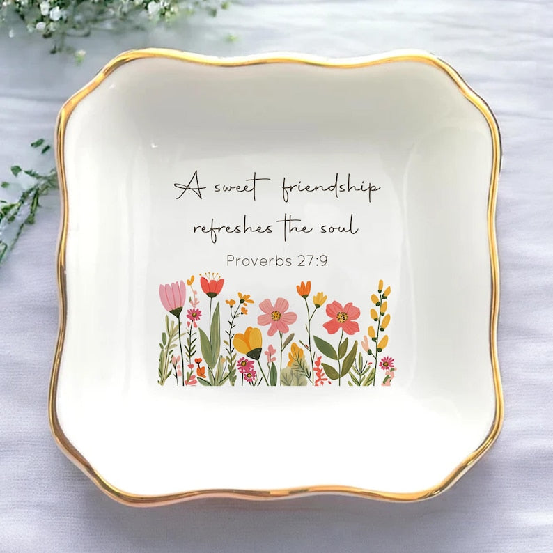 Personalized Jewelry Dish Christian Gifts For Woman Friends Friendship Gifts