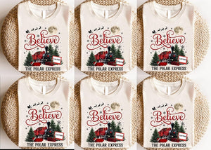 Polar Express Family Christmas Shirts: Matching Pajama Tops, Christmas Gift For Family
