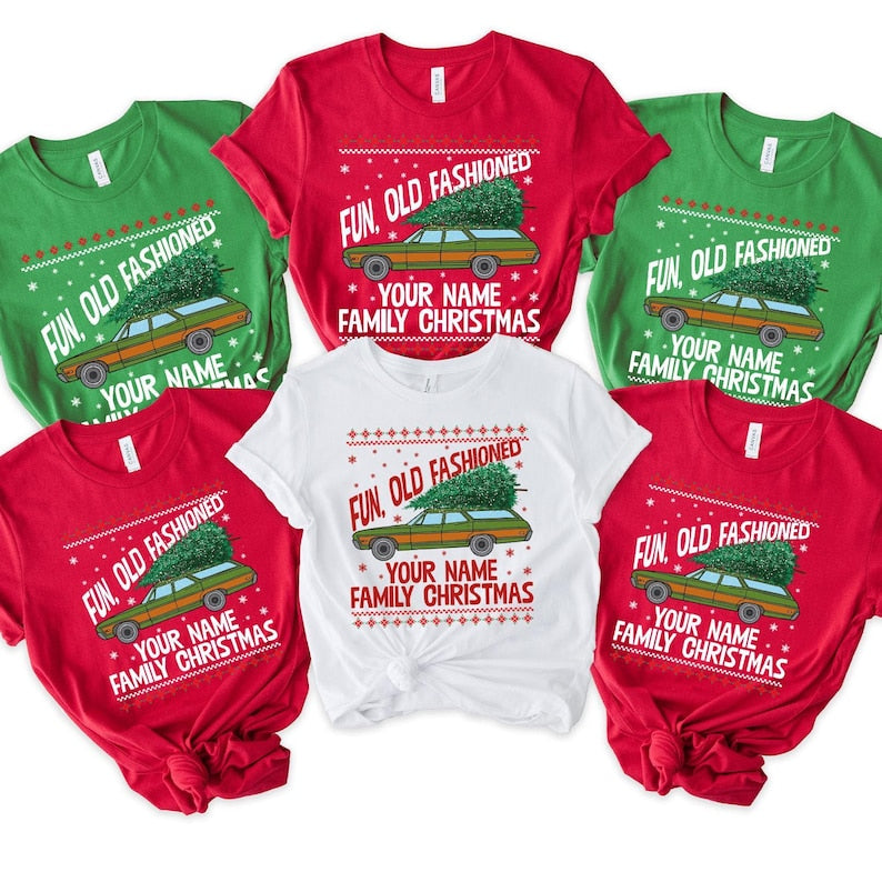 Custom Family Christmas Shirt: Fun Old Fashioned Matching Tee