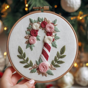 Merry Christmas Embroidery Kit for Beginners Modern, Santa Claus/Christmas Art Kit with Hoop, DIY Starter Craft Kit for Adults