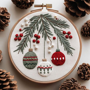 Merry Christmas Embroidery Kit for Beginners Modern, Santa Claus/Christmas Art Kit with Hoop, DIY Starter Craft Kit for Adults