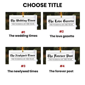 Personalized First Christmas Married Ornament, Custom Wedding Ornament, The Wedding Time, Newlywed Couple, Wedding Gifts for Couple