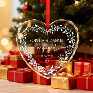 Personalized Engaged Ornament 2025,Wedding Keepsake Ornament,Engagement Ornament with Names & Date,Engaged Gift,Newlywed Gift For Couple