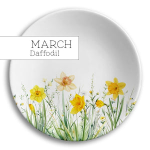 Birth Flower Jewelry Dish, Personalized Ceramic Gift for Her, Wildflower Ring Holder, Mother's Day Gift