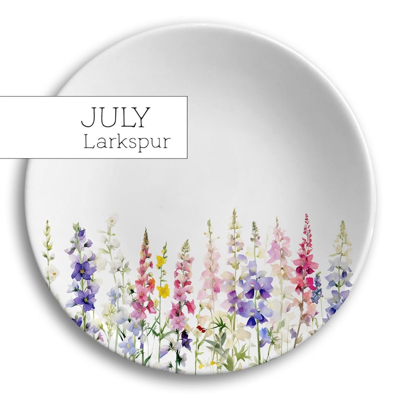 Birth Flower Jewelry Dish, Personalized Ceramic Gift for Her, Wildflower Ring Holder, Mother's Day Gift